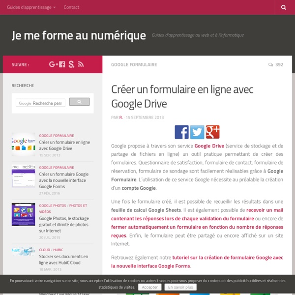 Créer un formulaire avec Google Drive