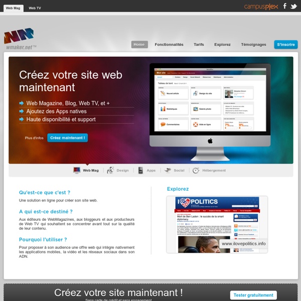 Creation de sites internet, de blog, de portail, système de gest