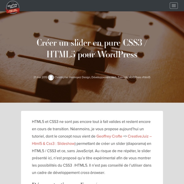 Créer un slider pure HTML5 & CSS3 pour wordpress