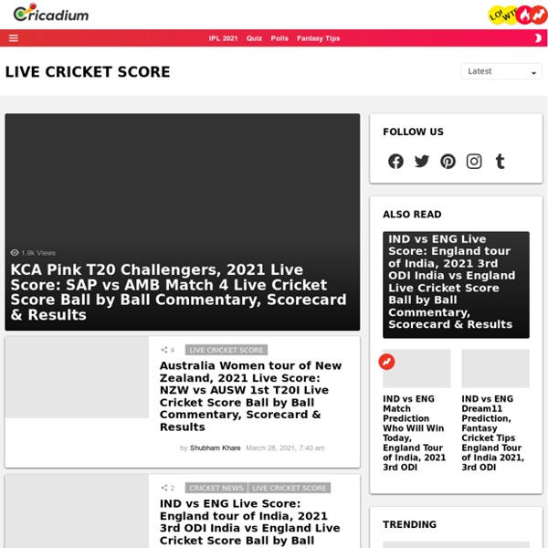 Live Cricket Score Ball by Ball Commentary with fastest Scorecard update