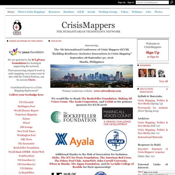 Crisis Mappers Net - THE INTERNATIONAL NETWORK OF CRISIS MAPPERS