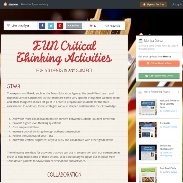 FUN Critical Thinking Activities