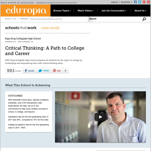 Critical Thinking: A Path to College and Career