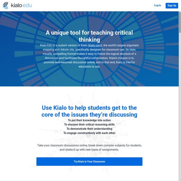 Kialo Edu - The tool to teach critical thinking and rational debate