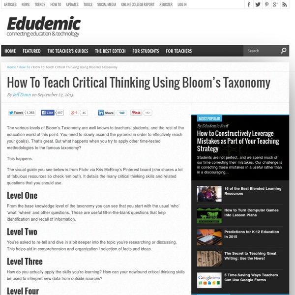 How To Teach Critical Thinking Using Bloom's Taxonomy