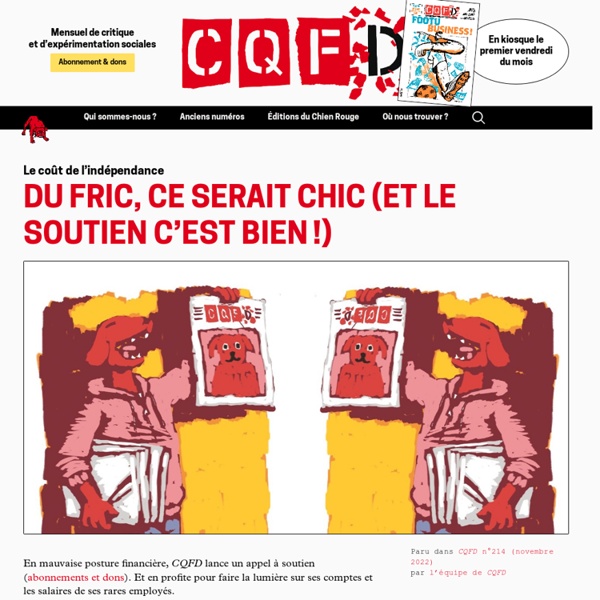 CQFD, mensuel de critique et d'expérimentation sociales