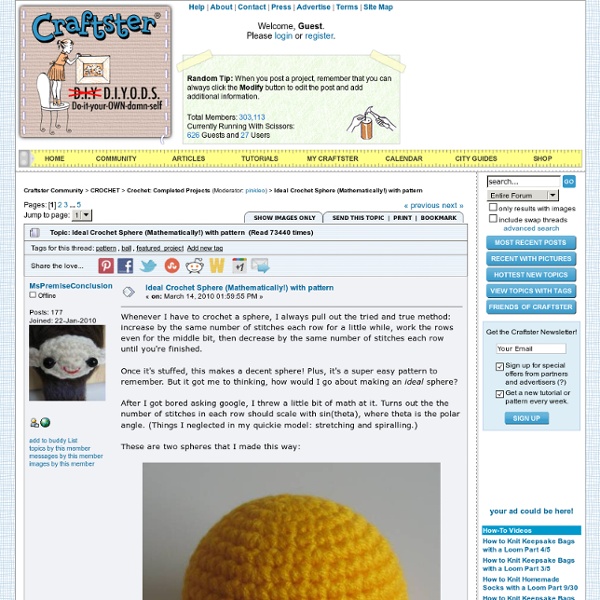 Ideal Crochet Sphere (Mathematically!) with pattern