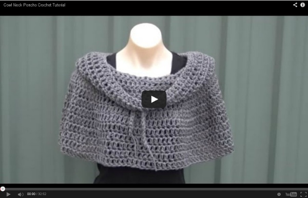 Cowl Neck Poncho Crochet Tutorial