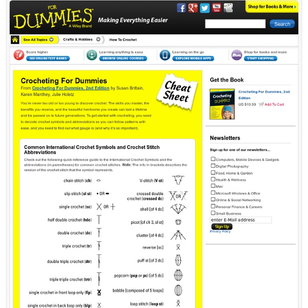 Crocheting For Dummies Cheat Sheet Pearltrees