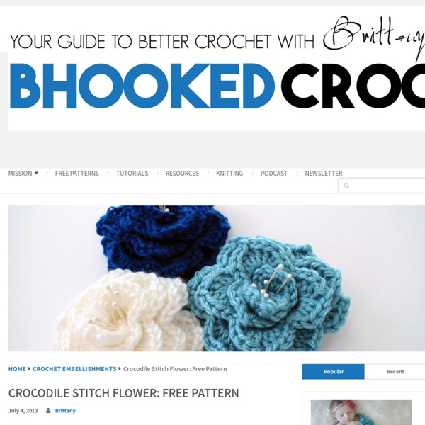 Crocodile Stitch Flower: Free Pattern