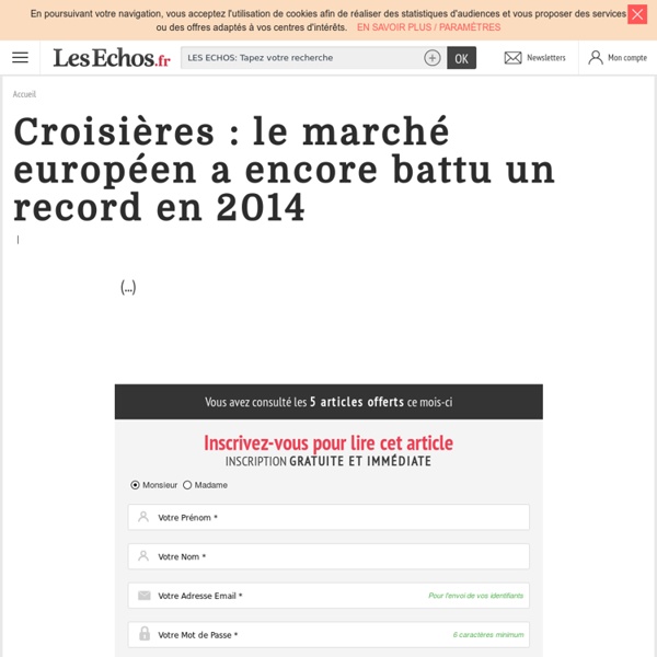 Croisières : le marché européen a encore battu un record en 2014