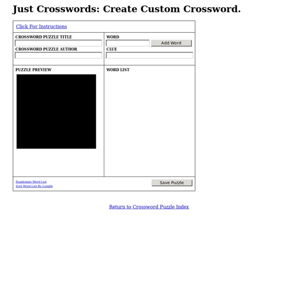 Just Crosswords: Create Custom Crossword.