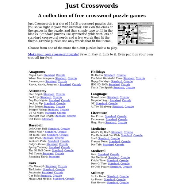 Just Crosswords: Free Crossword Puzzles to Play or Make Your Own