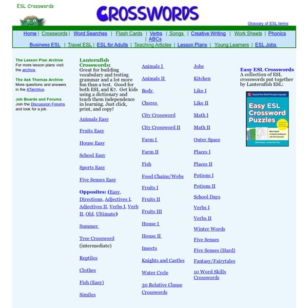 Crosswords for ESL