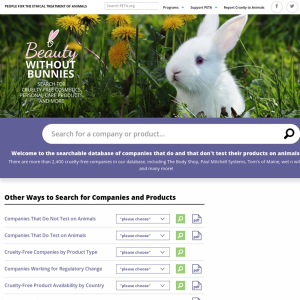 Search for Cruelty-Free Companies and Products