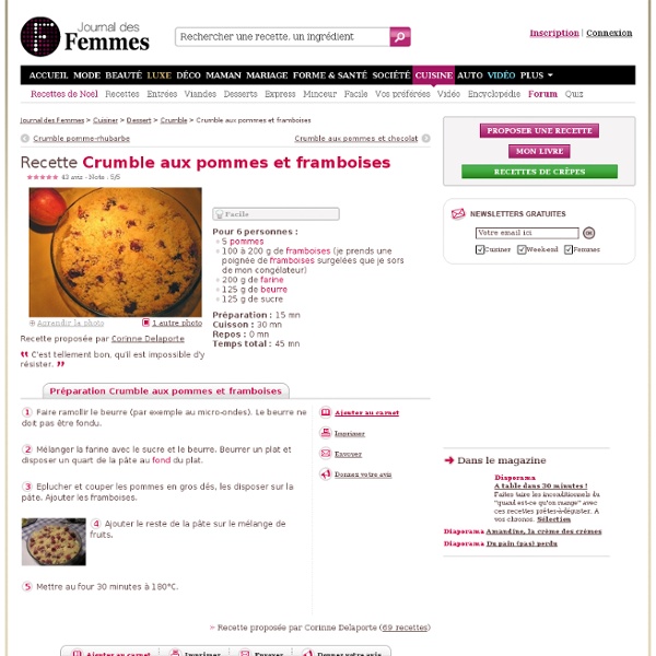 Crumble aux pommes et framboises : la recette avec L'Internaute.