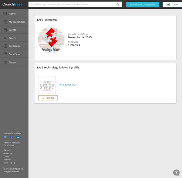 CrunchBase accelerates innovation by bringing together data on companies and the people behind them.