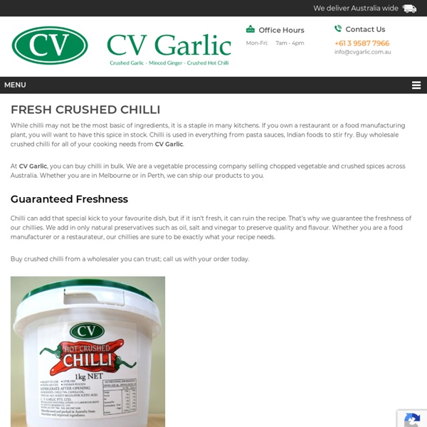 Buy Crushed Chilli from CV Garlic