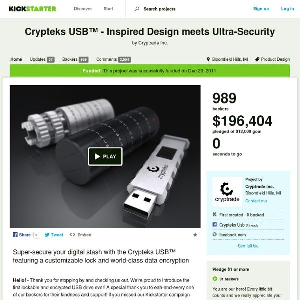 Crypteks USB™ - Inspired Design meets Ultra-Security by Crypteks Inc.
