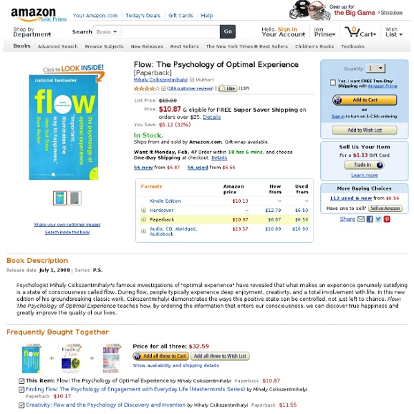 Flow: The Psychology of Optimal Experience (9780061339202): Mihaly Csikszentmihalyi