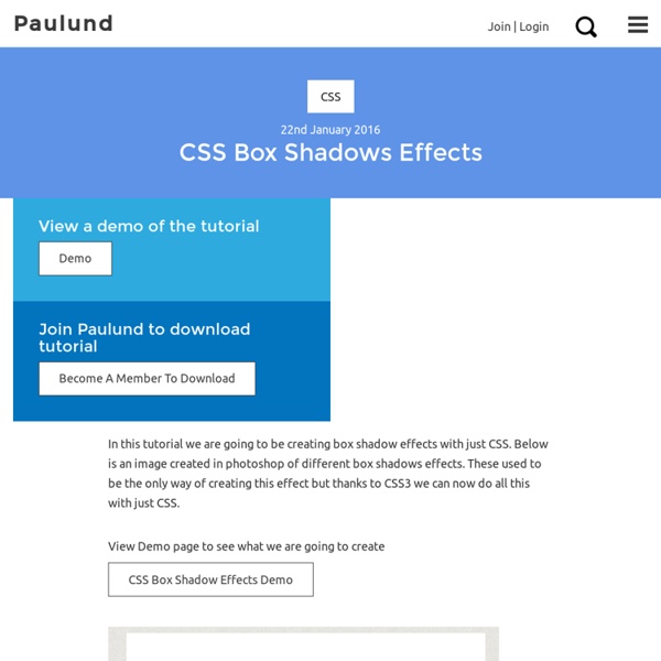 CSS Box Shadows Effects