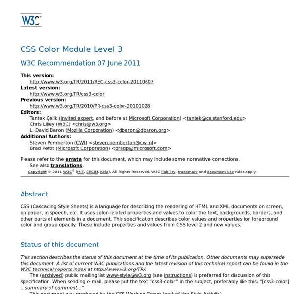 CSS Color Module Level 3