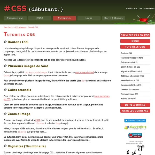 CSS Debutant : Tutoriels CSS