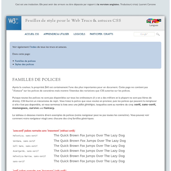 CSS: Familles de polices