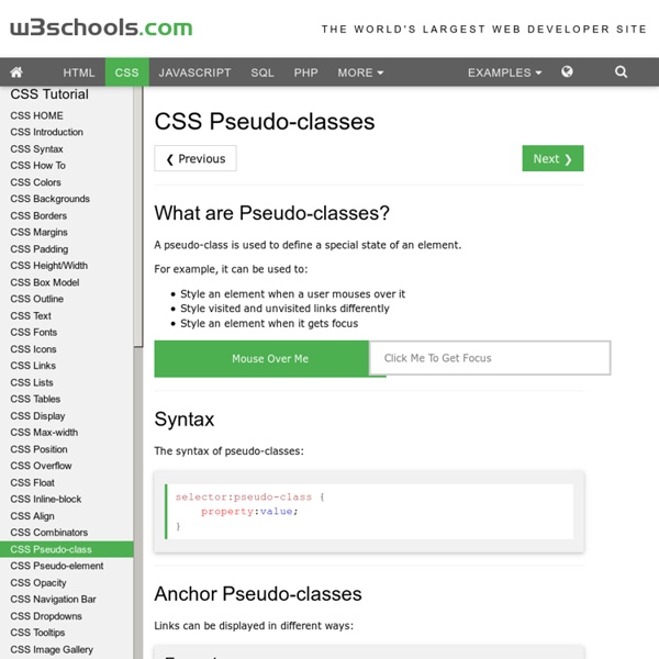 CSS Pseudo-classes