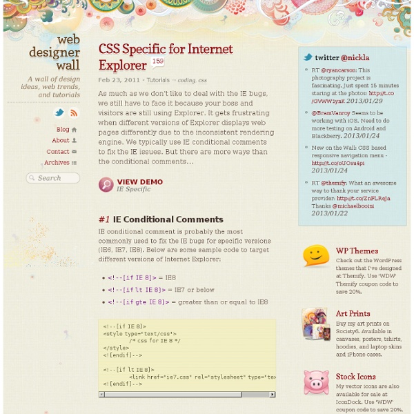 CSS Specific for Internet Explorer