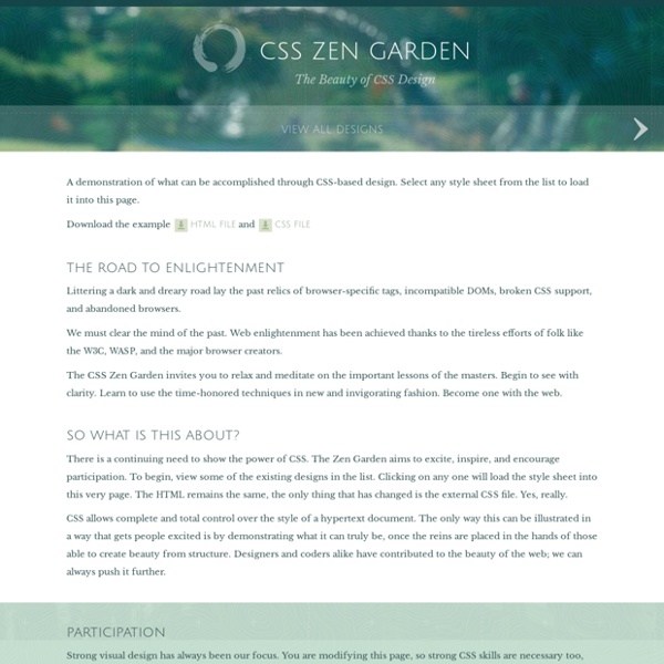 CSS Zen Garden: The Beauty of CSS Design