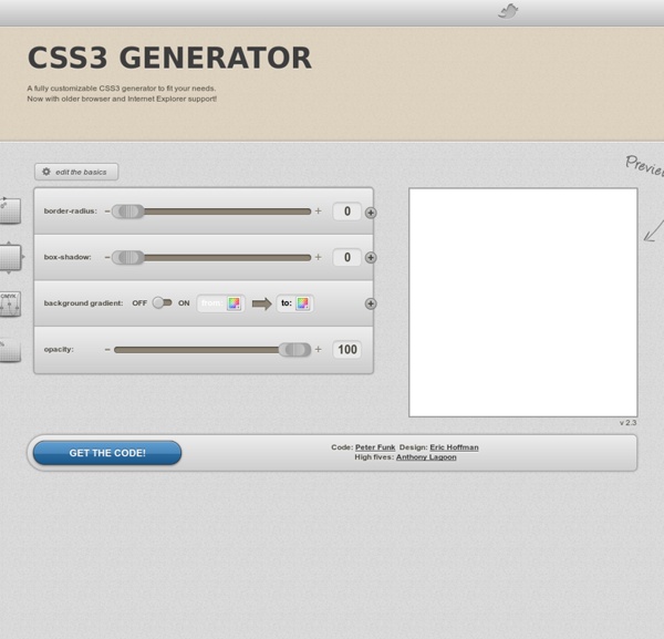 CSS3 Generator - By Peter Funk & Eric Hoffman