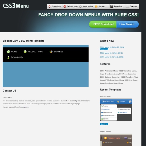 Elegant Dark CSS3 Menu Template