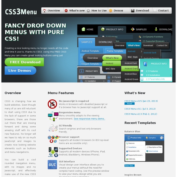 CSS3 Menu. Free CSS Menu Maker