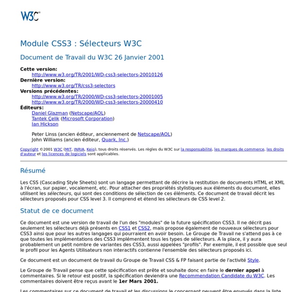 CSS3 module: W3C Selectors