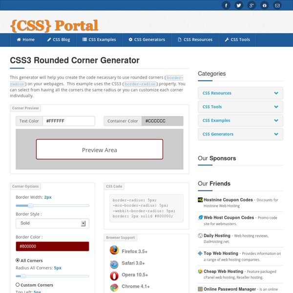 CSS3 Rounded Corner Generator