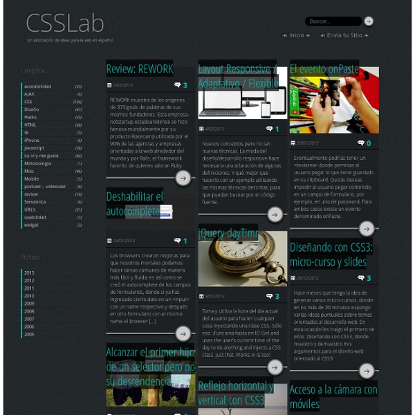 CSSLab → Un laboratorio de ideas para la web en español