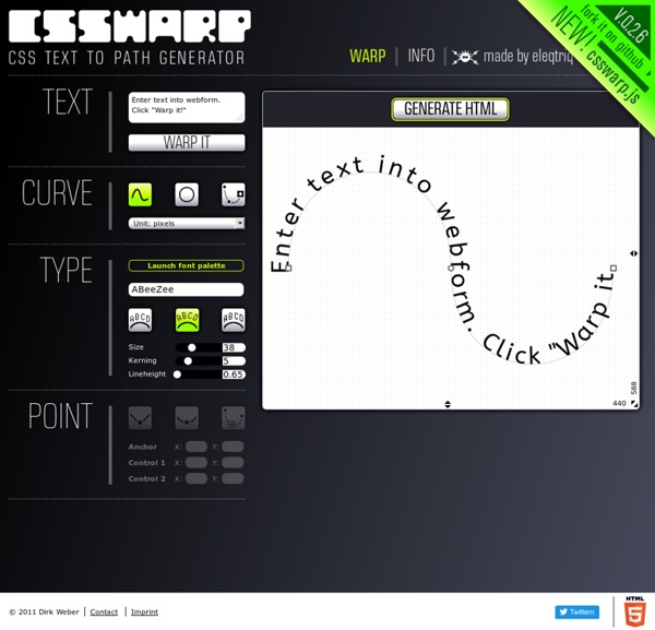 CSSWARP - CSS Text to Path Generator