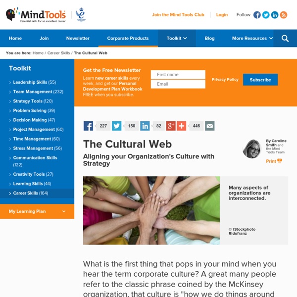 The Cultural Web - Aligning your organization's culture with strategy - Strategy Skills Training from MindTools