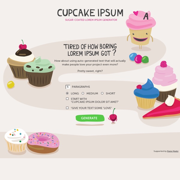 Cupcake Ipsum - Sugar-coated Lorem Ipsum Generator