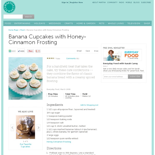 Banana Cupcakes with Honey-Cinnamon Frosting