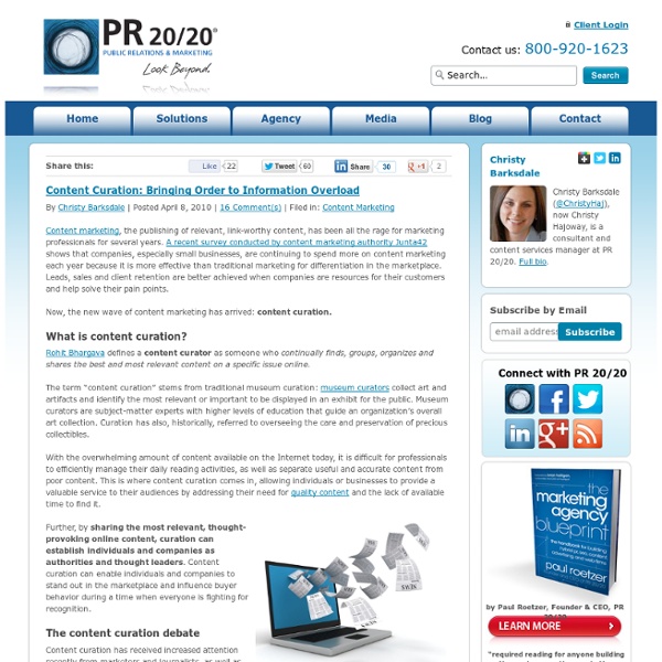 Content Curation: Bringing Order to Information Overload