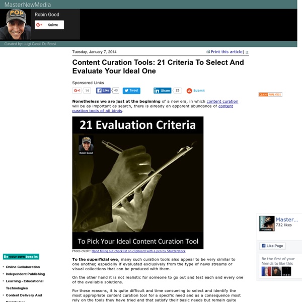Content Curation Tools: 21 Criteria To Select And Evaluate Your Ideal One