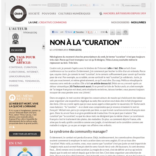 Non à la “curation” » Article » OWNI, Digital Journalism