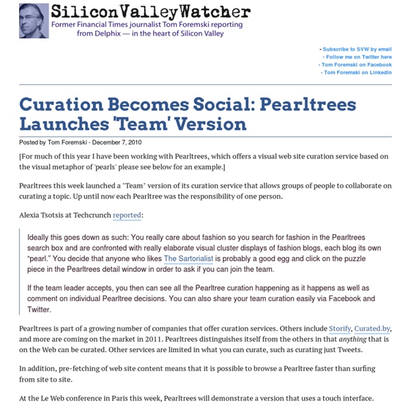 Curation Becomes Social: Pearltrees Launches 'Team' Version