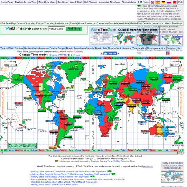 WorldTimeZone - Current time around the World and standard world time zones map of the world- 12 format