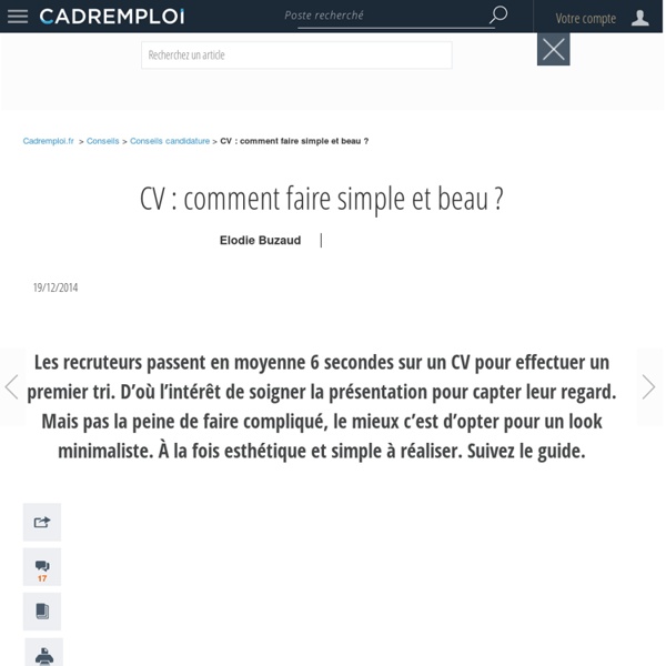 CV : comment faire simple et beau ?