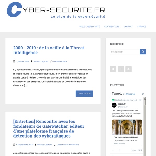 Le blog de la cyber-scurit