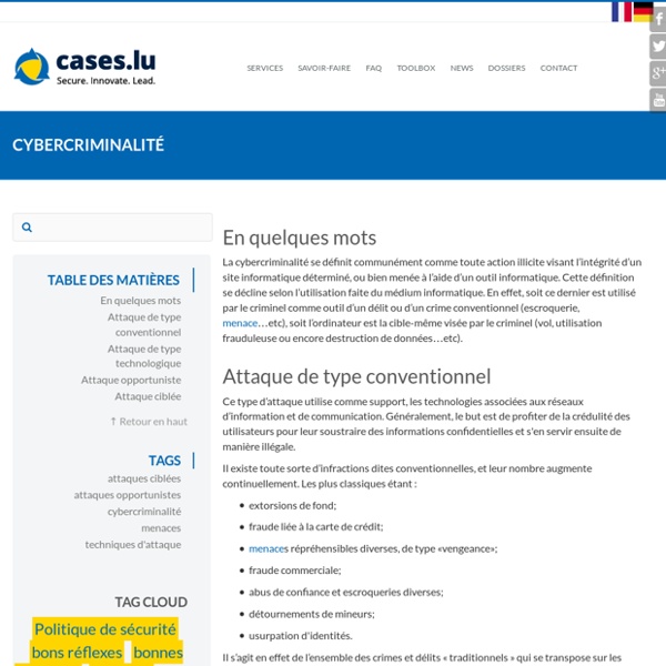 Cybercriminalité : toutes les formes d'attaques - Cases