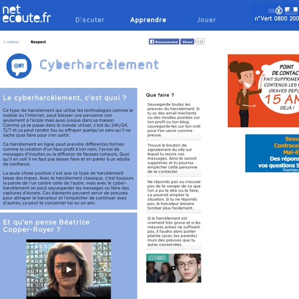 Cyberharcèlement netecoute.fr